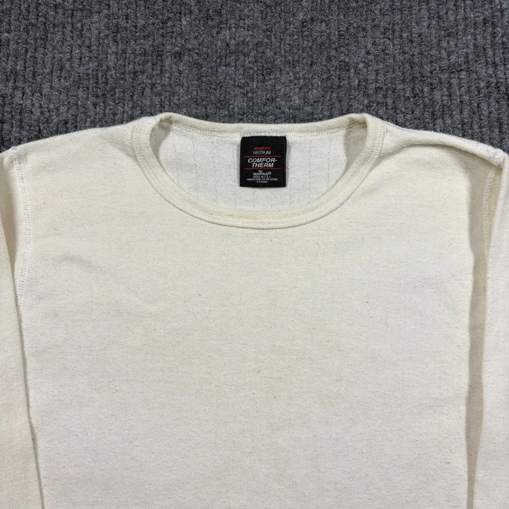 Duofold Comfor-Therm Thermal Shirt Mens Medium Cream Long Sleeve Base Layer USA